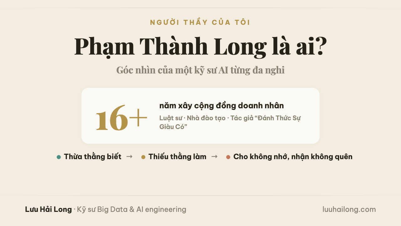 Thừa thằng biết, thiếu thằng làm: nỗi đau của một kỹ sư và cú ngộ ở lớp học của thầy Phạm Thành Long